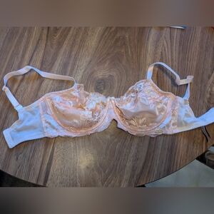 Adore Me Women's Chelsi Demi Underwirem Bra Size 32H, Lacy, Pearl Pink